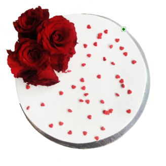 Beautiful cake with natural flowers on top Online Cake Delivery Delivery Jaipur, Rajasthan